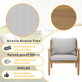 SOLARA Solid Wood Single Seater Sofa Set of 2