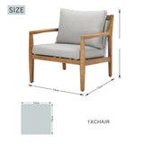 SOLARA Solid Wood Single Seater Sofa Set of 2