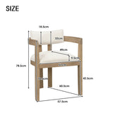 Set of 2 Solid Wood Dining Chairs – Linen Upholstery, Natural Finish, Suitable for Home, Restaurant or Café