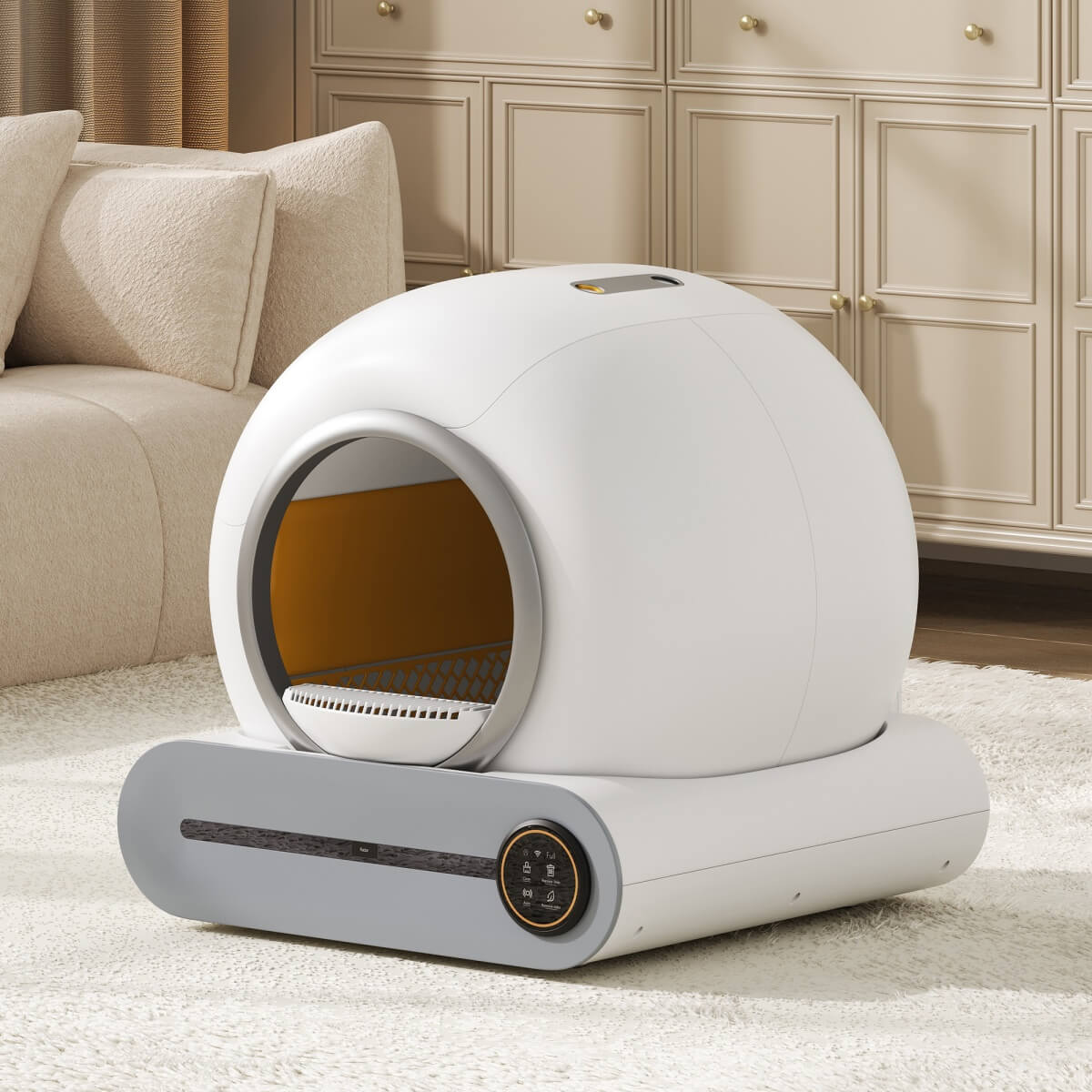 65L Automatic Cat Litter Box for Multiple Cats with App Control - Self-Cleaning Litter Tray with Odor Eliminator, Infrared Sensor & Child Lock