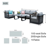 TALARA 5-Seater Aluminium Outdoor Sofa Set - 3 Pieces