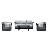 TALARA 5-Seater Aluminium Outdoor Sofa Set - 3 Pieces