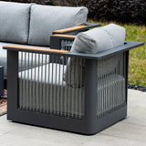 TALARA 5-Seater Aluminium Sofa Set with ZENITH Fire Pit Table