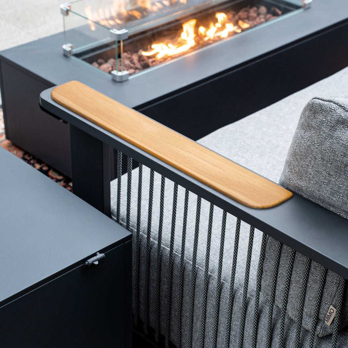 TALARA 5-Seater Aluminium Sofa Set with ZENITH Fire Pit Table