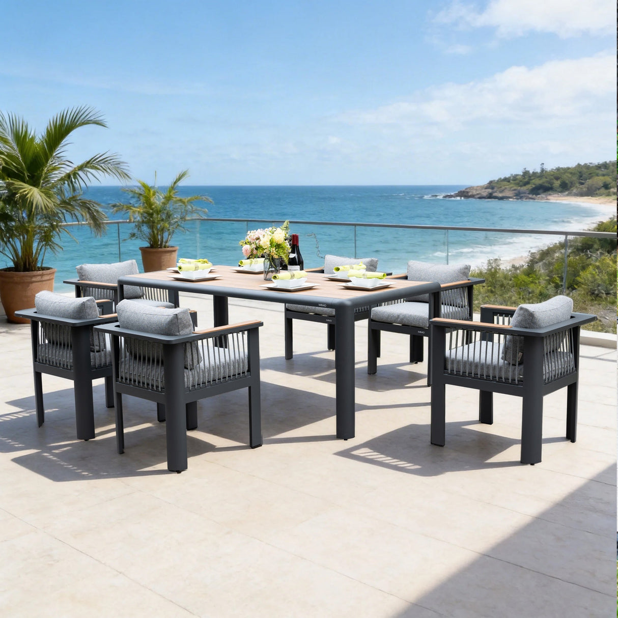 TALARA Aluminium Outdoor Dining Set (6-Seater)