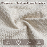 Set of 2 Solid Wood Dining Chairs – Boucle Upholstered Chairs for Dining Room, Living Room, Restaurant or Cafe