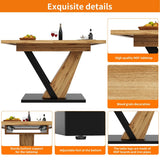Extendable Dining Table – 120–160 cm Wood Grain Table for Kitchen & Living Roo