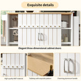 Kitchen Trolley with Worktop – Mobile Kitchen Cabinet with Storage & Sliding Doors