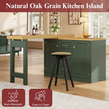 Extendable Kitchen Island with Storage - Sideboard Dining Table with 3 Drawers & Snack Racks, Antique Green