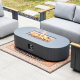 VAREL 4-Piece Sofa Set with LYRIN Fire Pit Table (2 Armchairs + 2-Seater)