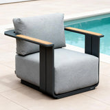 VAREL 4-Piece Sofa Set with ZENITH Fire Pit Table (2 Armchairs + 3-Seater)