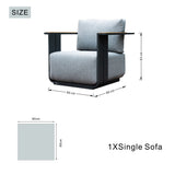 VAREL 4-Piece Sofa Set with ZENITH Fire Pit Table (2 Armchairs + 3-Seater)