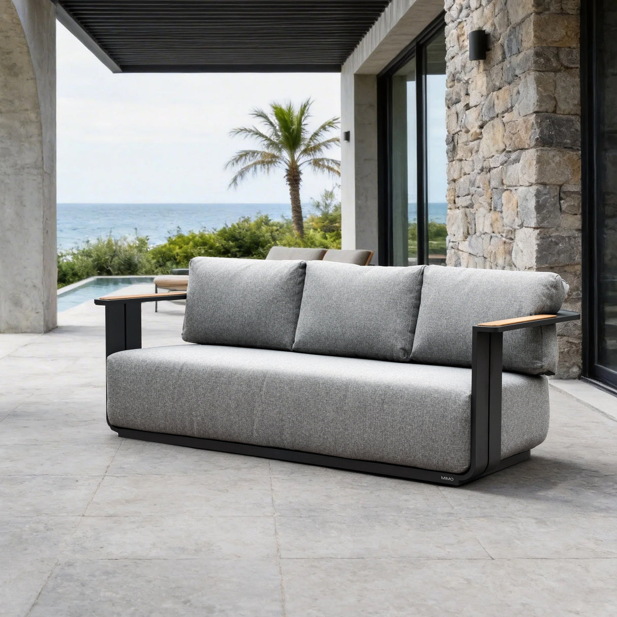 VAREL 4-Piece Sofa Set with ZENITH Fire Pit Table (2 Armchairs + 3-Seater)