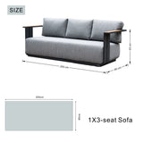 VAREL Aluminium Outdoor 3-Seater Sofa