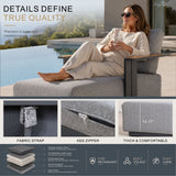 VAREL Outdoor Chaise Lounge – Aluminium Sun Lounger with Fire-Resistant Fabric