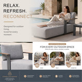 VAREL Outdoor Chaise Lounge – Aluminium Sun Lounger with Fire-Resistant Fabric