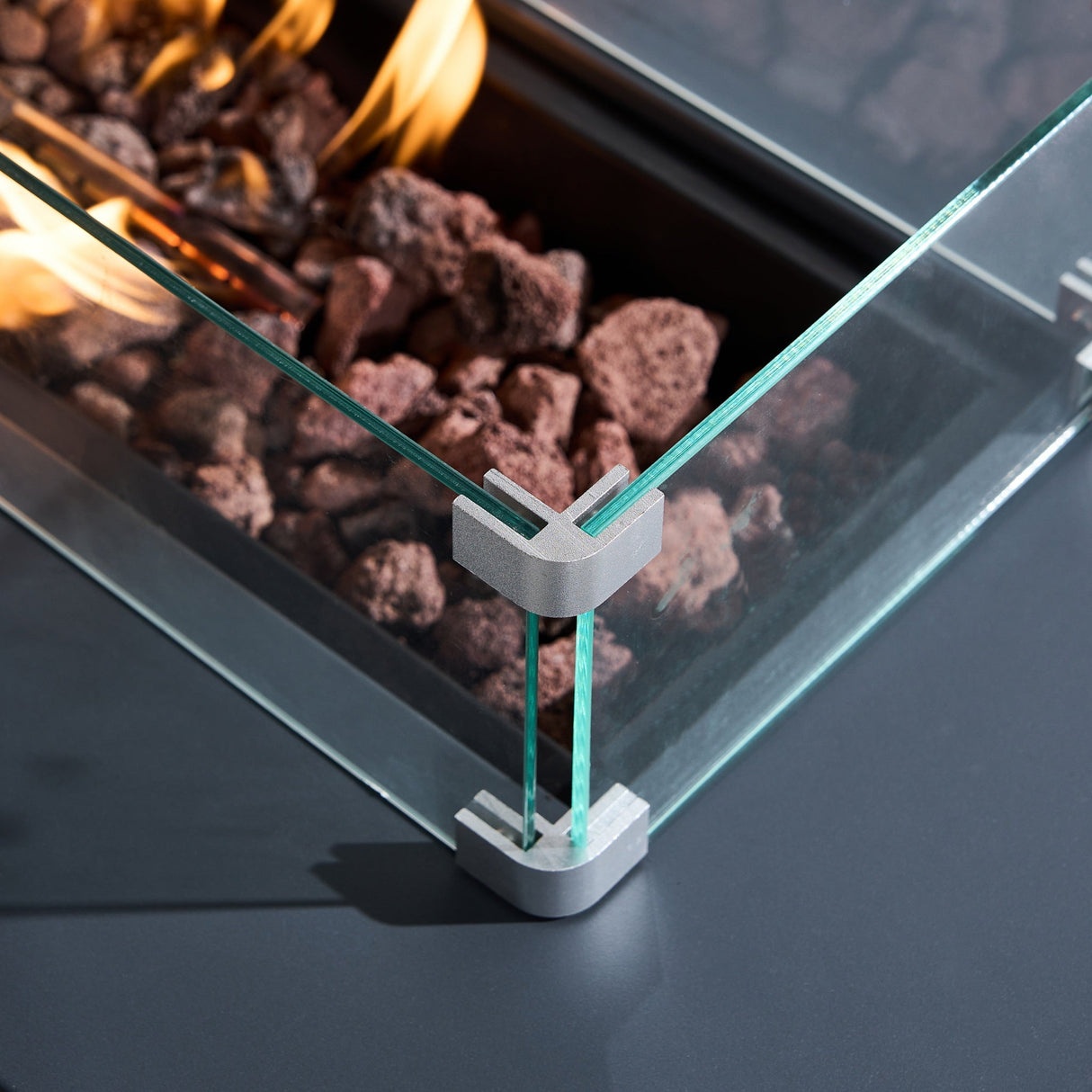 ZENITH Modular Steel Gas Fire Pit Table Set