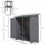 Fir Wood Garden Shed 139 x 75 with Asphalt Roof - Grey
