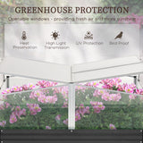 Outsunny Galvanised Raised Garden Bed with Greenhouse, Dark Grey