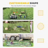 12 Panels Heavy Duty Puppy Playpen, Small Dogs Indoor Outdoor - Silver