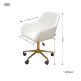White Swivel Office Chair - Adjustable Height Desk Chair