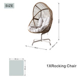 Metal Hanging Egg Chair - Outdoor Garden Swing Chair, Beach Yellow