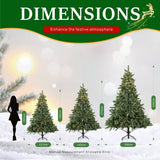 Realistic Full Green Artificial Christmas Tree - PVC Xmas Tree with Pre-Lit Warm White LED Lights, Easy Setup & Indoor Festive Decoration, 6ft/7ft/8ft