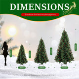 Realistic Full Green Artificial Christmas Tree with Pine Cones & Red Berries - Easy-Setup PVC Xmas Tree, 5ft/6ft/7ft