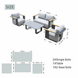 VAREL 4-Piece Sofa Set with TALARA Coffee Table (2 Armchairs + 2-Seater)
