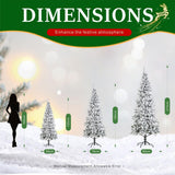 Snow-Flocked Green Artificial Christmas Tree - Realistic Full PVC Xmas Tree with Faux Snow Effect for Indoor Christmas Decoration, 5ft/6ft/7ft