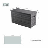 Large Outdoor Wicker Storage Box - Weatherproof Garden & Patio Chest