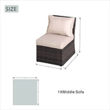 9 Seater Outdoor Rattan Fire Pit Sofa Set – Garden Lounge with Rectangular Fire Pit Table and Side Table with Built-In Storage