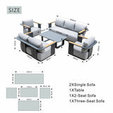 VAREL 5-Piece Sofa Set with TALARA Coffee Table (Full Set)