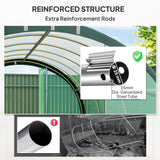 Polytunnel Greenhouse, 3 x 2(m) with Windows and Doors - Green