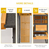 Rabbit Hutch Guinea Pig House Pet Bunny Cage Elevated for Outdoor, Wood-metal, Light Yellow
