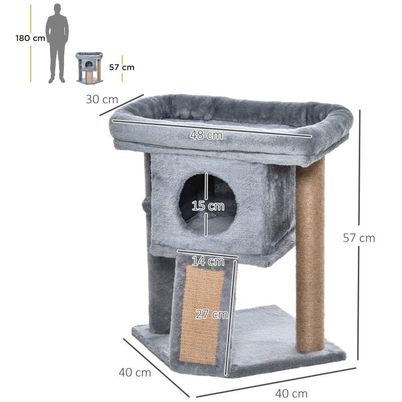 Cat Tree Tower, Cat Scratching Post Climbing Activity Centre, Grey