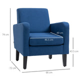 Boxy Armchair - Linen-Look, Blue