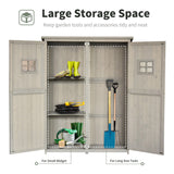 Wooden Garden Shed, Tool Storage Cabinet Outdoor Double Door Organizer, Grey