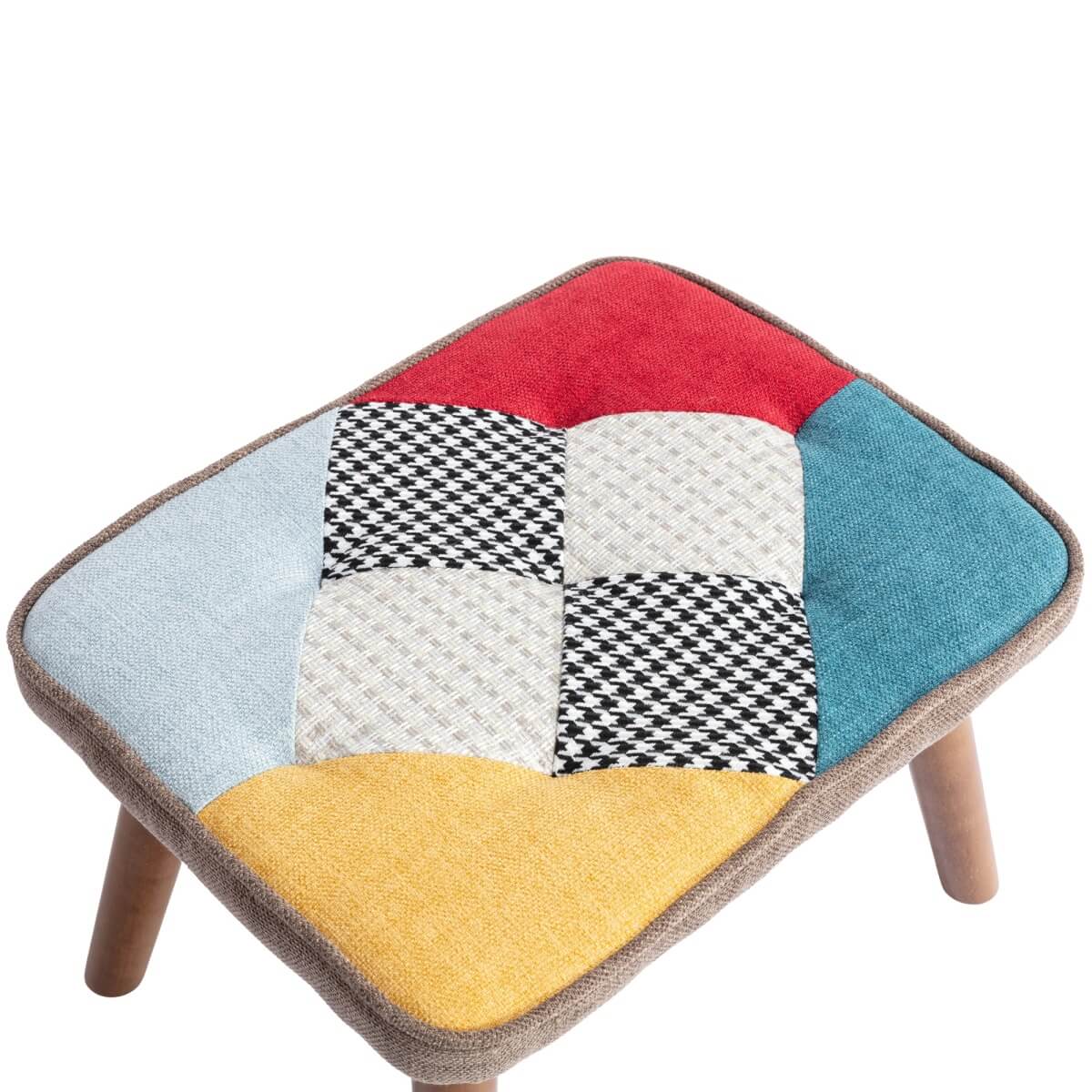 Lounge Chair with Footrest - Upholstered Armchair with Cushion, Multi Colour