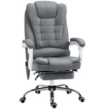 Vinsetto Heated Vibration Massage Office Chair with Footrest, Grey
