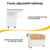 Kitchen Island Trolley with Storage — Rolling Cabinet with Drawers, Adjustable Shelf & Spice Rack