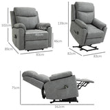 Electric Riser Recliner Chair, 70?? Electric Lift-Up, Faux Leather Grey