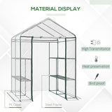 Walk in Greenhouse, 3-Tier 8 Shelves Roll-up Zipped Door, Steel Frame