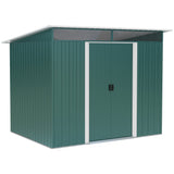 Metal Shed 8.5 x 6ft, Lightsky Panels Garden Storage Tool House Double Doors, Green