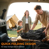 Folding Trolley Cart with Wheels and Canopy, Black