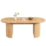 Extendable Dining Table with Hidden Storage - Space Saving Kitchen & Living Room Table, Natural Wood