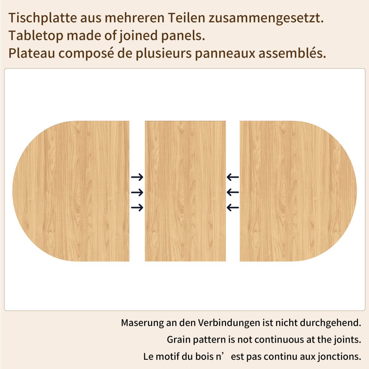 Extendable Dining Table with Hidden Storage - Space Saving Kitchen & Living Room Table, Natural Wood