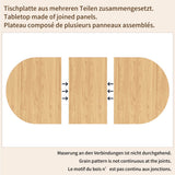 Extendable Dining Table with Hidden Storage - Space Saving Kitchen & Living Room Table, Natural Wood