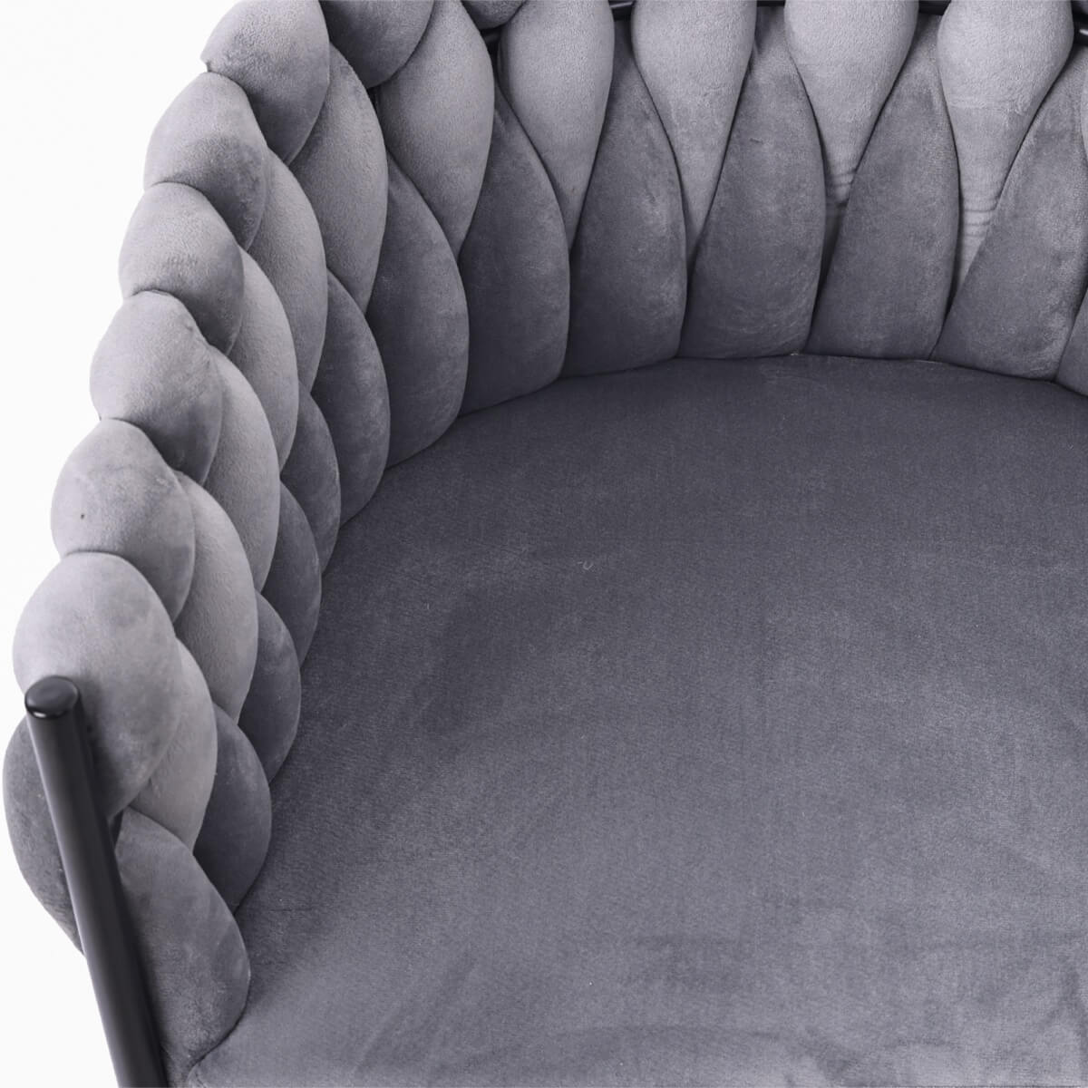 Set of 6 Velvet Swivel Dining Chairs - Luxury Accent Chairs with Metal Legs, Grey