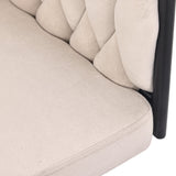 Velvet Swivel Dining Chair - Upholstered Armchair for Living Room, Beige